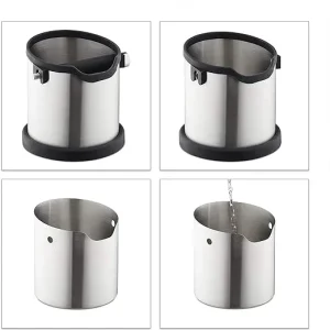 COFFEE KNOCK BOX 17*17*17CM STAINLESS + RUBBER