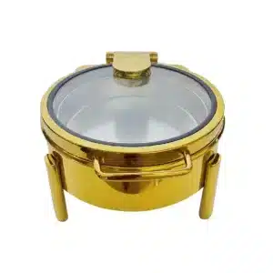 Chafing Dish 6L H/Y High Style Full Gold Round