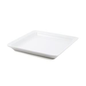 Ivory Porcelain Square Plate with Flat Bottom
