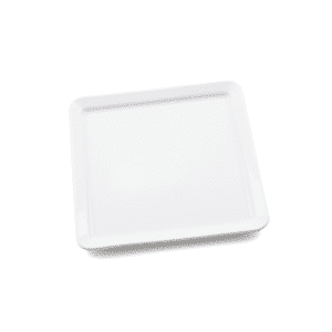 Ivory Porcelain Square Plate with Flat Bottom