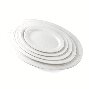 Ivory Porcelain Oval Plate Castillo Design