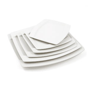 Ivory Porcelain Square Plate Meena Design