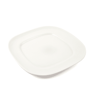 Ivory Porcelain Square Round Plate