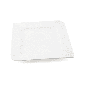 Ivory Porcelain Square Plate with Round Edges