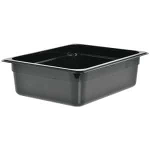Camwear 1/2 Size Black Polycarbonate Food Pan