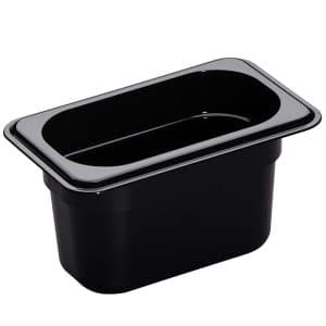 Camwear 1/9 Size Black Polycarbonate Food Pan