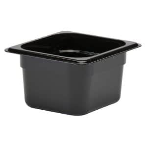 Camwear 1/6 Size Black Polycarbonate Food Pan