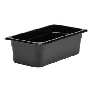 Camwear 1/3 Size Black Polycarbonate Food Pan