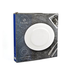 Ivory Porcelain 3 Piece Flat Plates Set